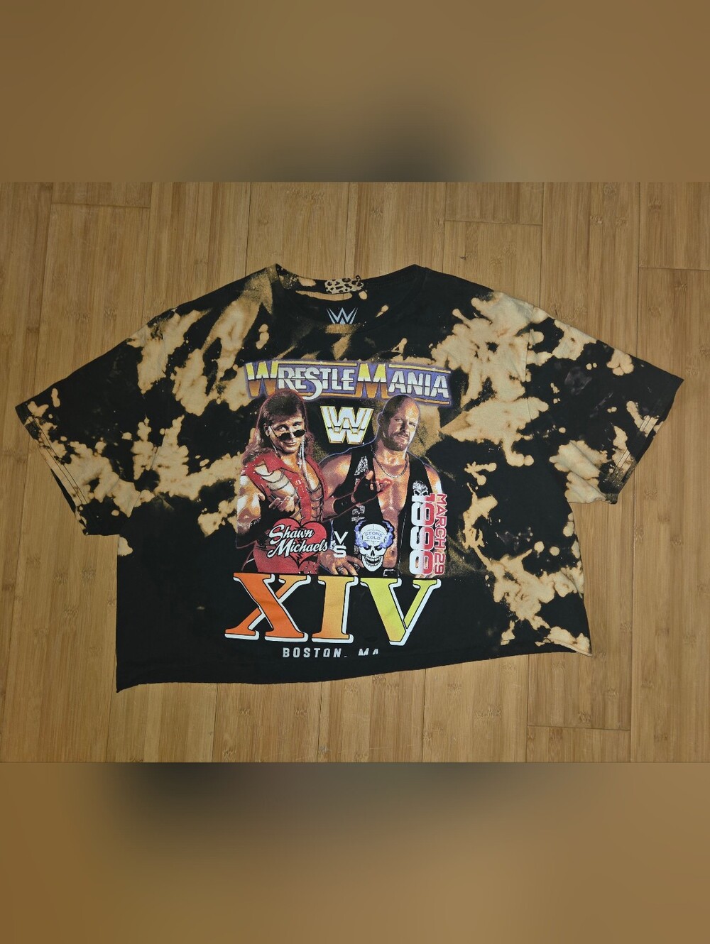 WWE Tie-Dye WrestleMania XIV Graphic Tee - Black, Orange, Yellow - Picture 1 of 1